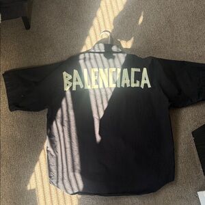 Balenciaga Black Oversized Shirt with White Logo